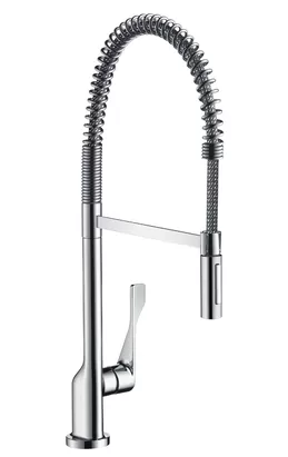 Смеситель Axor 39840 Semi Pro для кухни однозахватный,вытяжной поворотный излив 270 мм,хром