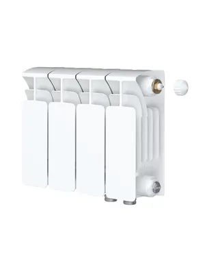 Радиатор биметаллический Rifar Ventil BVR 200 нижнее правое подключение, 4 секции, 400 Вт