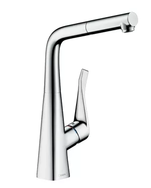 Смеситель Hansgrohe для кухни 320мм вытяжной излив 1 тип струи хром 14821000