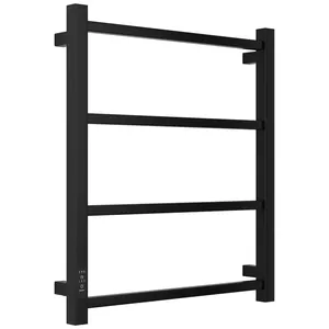 Полотенцесушитель электрический СТИЛЬЕ ФОРМАТ-26 600х500, матовый черый, ТЭН слева, 31527-6050