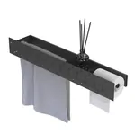 Полка FLOW Trio 700х130х90 полотенцедер. слева, бумагодерж. справа, черный Fl--trio70-ppt-ч