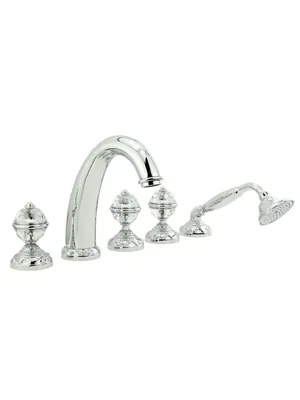 Смеситель на борт ванны Migliore на 5 отверстий, хром/ручки Swarovski ML.CRS-3780.CR