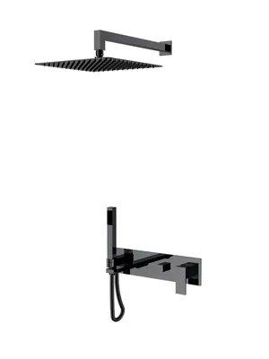 Душевая система Boheme 474-SGM встраиваемая, однозахватная, верхний/ручной душ, графит глянц