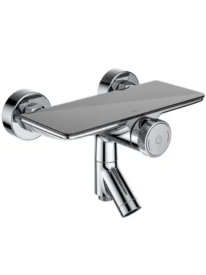 Смеситель Iddis для ванны SHESBBTi02WA с управл. Push Control, полка, короткий излив, хром