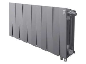 Радиатор биметаллический, 12 секций ROYAL THERMO 300 Silver Satin, бок.подкл, серый