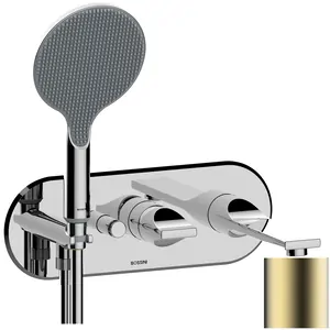 Смеситель для ванны Bossini Z00556043 встраиваемый, на 2 потреб., душ.гарнитур, сат. золото
