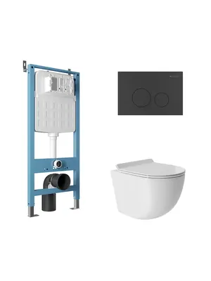 Инсталляция Aqueduto TECNICA N + унитаз с сиденьем + клавиша смыва CIRCULO AQDS088T