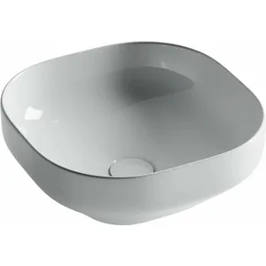 Раковина накладная Ceramicanova 380х380х150 квадратная, без перелива, белый CN5032