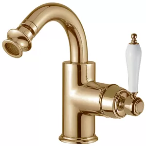 Смеситель CEZARES -BS2-02-Bi для биде, донный клапан, однозахватный, бронза/ручка белая