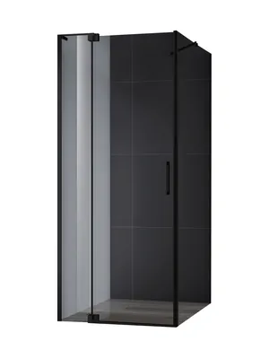 Душевой уголок CEZARES (900х800-900х1950) стекло серое/профиль черный -AH-1-100-80/90-GRIGIO-NERO