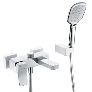 Смеситель WasserKRAFT Aller 1061WHITE для ванны с коротким изливом, белый/хром