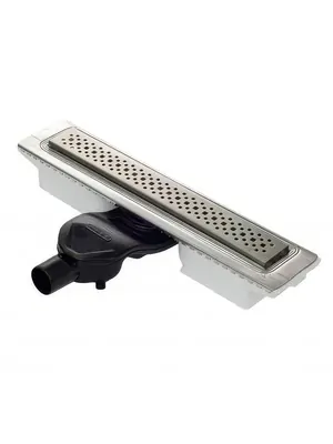 Душевой лоток BERGES 300, мат.хром, боковой выпуск S-сифон D50 H60, 090128