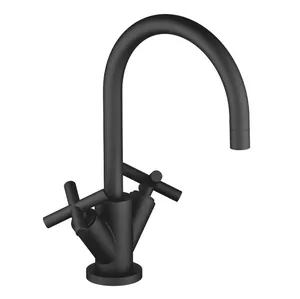 Смеситель для раковины Dornbracht 22513892-33 поворотный излив, вылет 165 мм, черный матовый