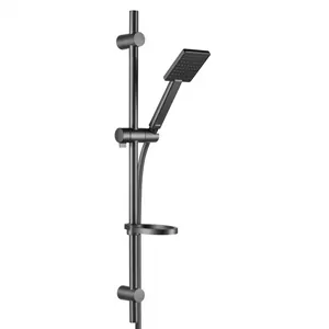 Душевой комплект Swedbe 5109B ручной душ, шланг, штанга, кронштейн, мыльница, черный матовый