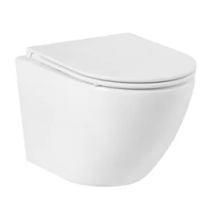 Унитаз подвесной BelBagno -R (490x370x360) безободковый, белый BB046CHR без сиденья