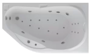 Ванна акриловая Акватек 170х100 правая,гидро+аэромассаж,пневмоупр,панель,каркас,слив