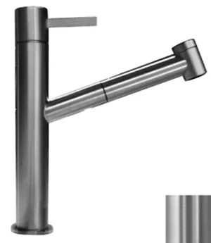 Смеситель для мойки Fantini однозахватный, с выдвижной лейкой 2 режима, нерж. сталь A754F