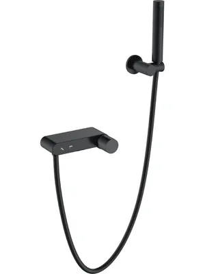 Смеситель Boheme 123-BB для ванны/душа, настенный, с изливом, с ручным душем, черный