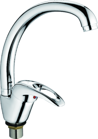 Смеситель Ledeme Н02-В для кухни, однозахватный, поворотный излив, хром L5902-B