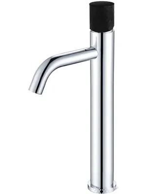 Смеситель Boheme 122-CRB для раковины, на 1 отверстие, однозахв, ручка diamond, хром+черный