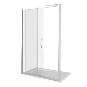 Дверь душевая GOOD DOOR BAS WTW-130-C-WE (130х185) раздвижная, профиль белый/стекло прозрачное