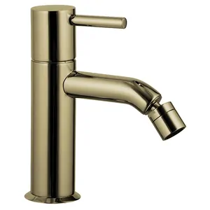 Смеситель для биде Fantini 50P6E808F однозахватный, донный клапан, Matt British Gold PVD