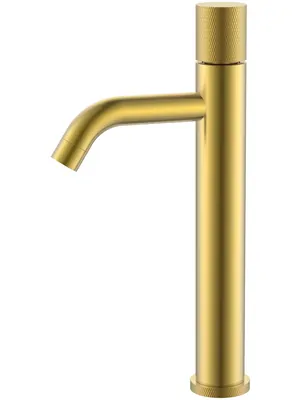 Смеситель Boheme 122-MG для раковины, на 1 отверстие, однозахв, ручка diamond, золото мат