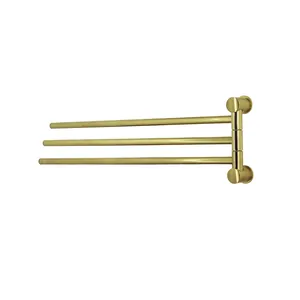 Полотенцедержатель WasserKRAFT K-1033BRUSHED GOLD настенный, тройной, поворотный, золото матовое