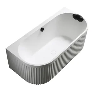 Ванна из искусственного камня Abber (1700x800) пристенная, слив-перелив,белая мат AM9916