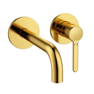 Смеситель CEZARES -DI-BORO для раковины, встраиваемый, со скрытой частью, брашир.золото