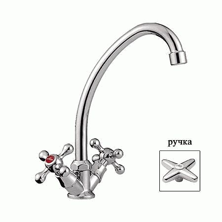 Смеситель Ledeme Н20 для кухни, двухзахватный, поворотный излив, хром L4020