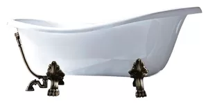 Ванна Gruppo Treesse V5071 1700x800x720 CrystalTech, отдельностоящая, слив, ножки бронза