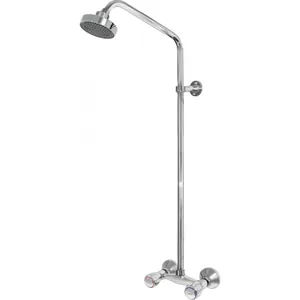 Душевая система VARION Armaturen 1530 18 2 смеситель с керам. кран-буксами, стойка, верх. душ