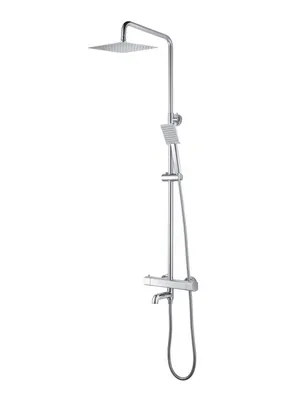 Душевая колонна Zeegres 15051001 смеситель с термостатом, верхний и ручной душ
