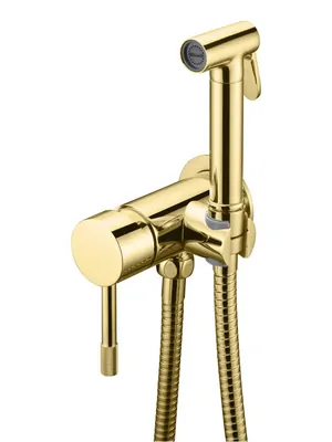Смеситель Boheme 467-G встраиваемый,с гигиеническим душем, однозахватный, с держателем, золото