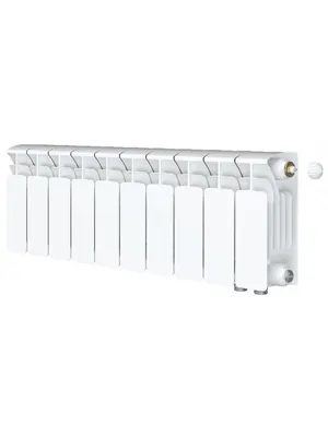 Радиатор биметаллический Rifar Ventil BVR 200 нижнее правое подключение, 10 секции, 1000 Вт