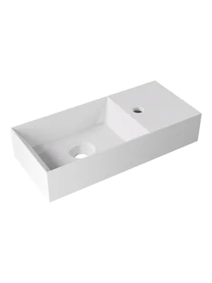 Раковина накладная Alice 550х250х110 Aliglaze+, отверстие под смеситель, белый глянец 34100101