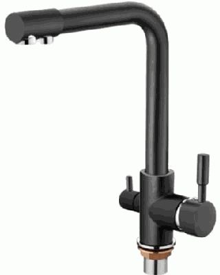 Смеситель Ledeme для кухни, с краном для питьевой воды, черный L4055B-3