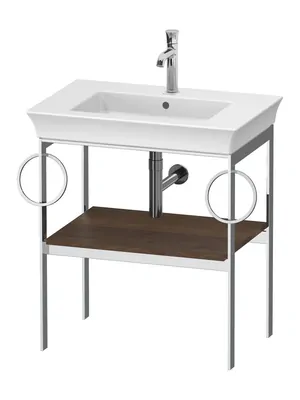 Консоль под раковину Duravit WT4546B7777 684х450х760 полка черный орех, 2 полотенцедерж