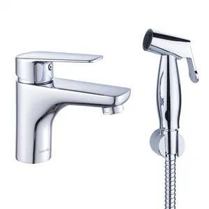 Смеситель для умывальника Swedbe 1760 однозахватный, с гигиеническим душем, хром