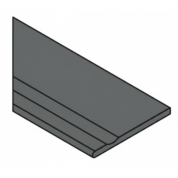 Italon Magma (Магма) 620090001358 X2 Графит бортик с выемкой закруглённый Левый 30x60 матовая