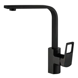 Смеситель для кухни Swedbe 2041В однорычажный, высокий излив, черный матовый