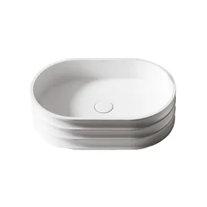 Раковина накладная ABBER 560х360х160 без отв. под смеситель и перелив, белый мат. AS2650