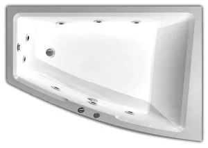 Ванна акриловая Акватек 180х125 правая,аэромассаж,пневмоупр,фронтальн.панель,каркас,слив