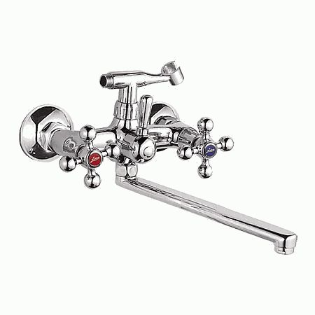 Смеситель Ledeme Н19 настенный, для ванны и душа, двухзахватный, с душевой лейкой, хром L2319