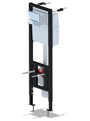 Инсталляция АНИ Пласт для подвесного унитаза , прямоугольная клавиша хром, WCP4141