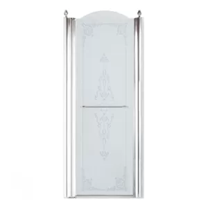 Душевая дверь Migliore (900х2030) левая, стекло прозрачное+декор, хром 22724
