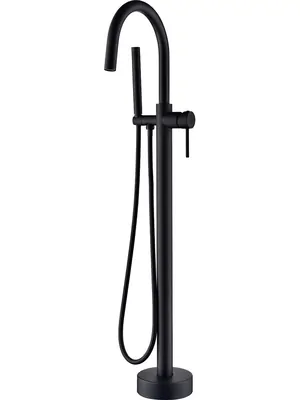 Смеситель Boheme 469-B для ванны/душа, напольный, однозахватный, с ручным душем, черный