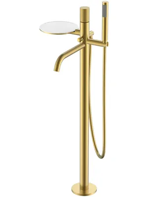Смеситель Boheme 129-MG.2 для ванны/душа, напольный, однозахв, с ручным душем, золото мат