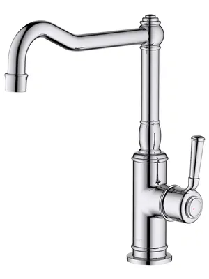 Смеситель для кухни Aquatek AQ1580CR однозахватный, поворотный излив 242мм, цвет: хром